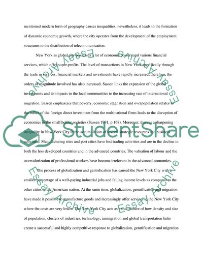 Globalization, Gentrification and Migration Impact to New York