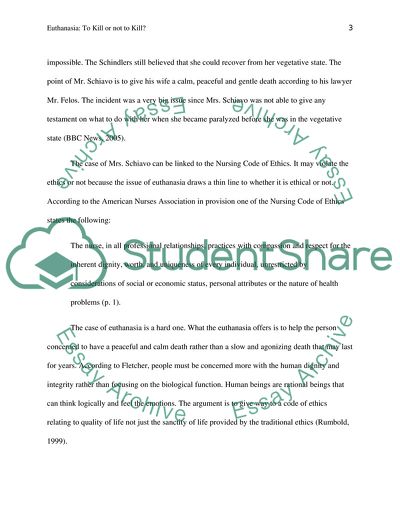 Euthanasia: To Kill or Not to Kill