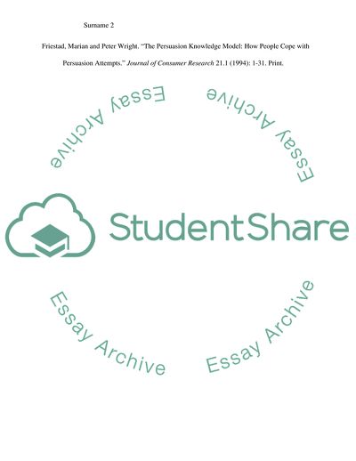 Persuasion Knowledge