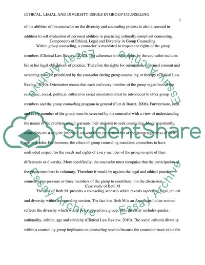 Legal and Diversity Issues in Group Counseling