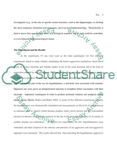 A Biological Explanation for Aggressive Behavior