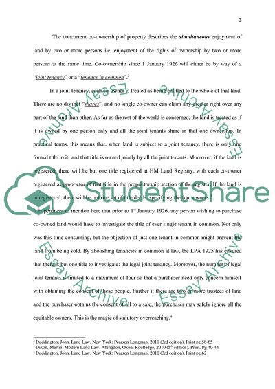 TLATA 1996, Concurrent Co-ownership of Property