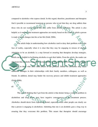 Denial as a Common Problem in Alcoholism and Drug Abuse