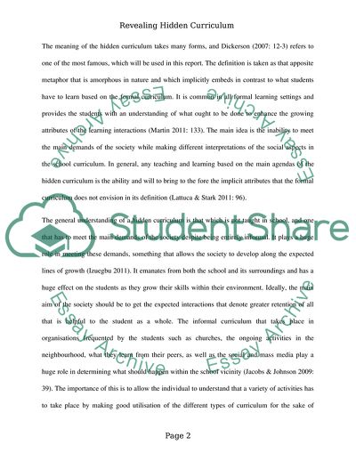 Revealing Hidden Curriculum