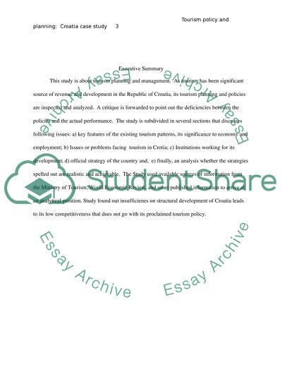 A critique of tourism policy and planning in Croatia