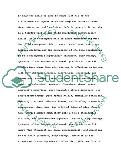 Play Therapy - the Art of the Relationship