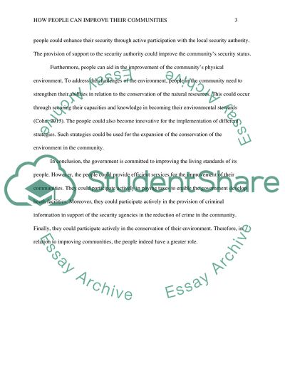 How People Can Improve Their Communities