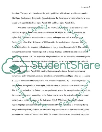Civil Right Acts of 1866 and 1871