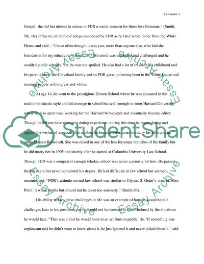 Roosevelts Presidency and Character