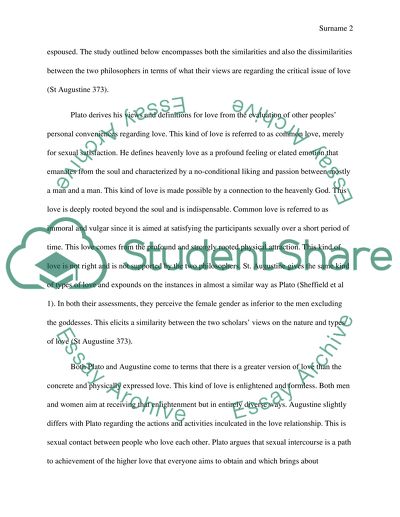 Love in Platos Symposium and Augustines Confessions