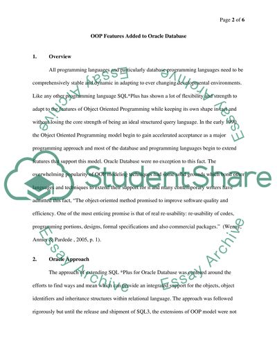 OOP Features Added to Oracle Database