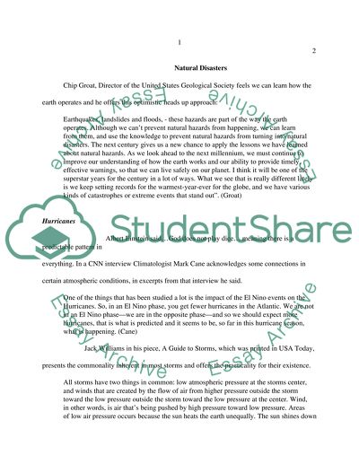 Example Of Proposal Essay Natural Disasters Essay Environmental Science Essays also Examples Of Essay Papers Natural Disasters Essay Example Topics And Well Written Essays Example Of Essay With Thesis Statement