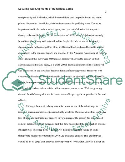 Railway shipment of hazardous cargo, Safety, and homeland security