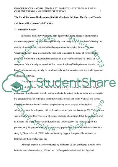 The Use of Various E-Books among Statistics Students In Libya