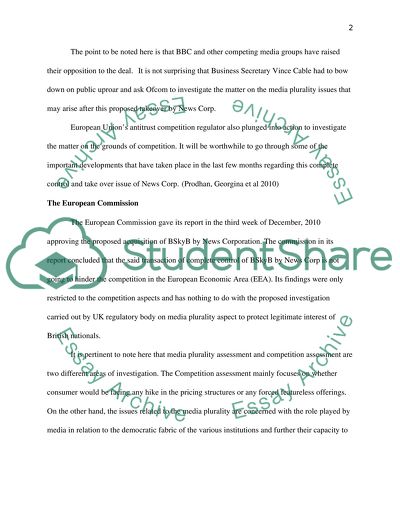 News Corps Buyout of BSkyB