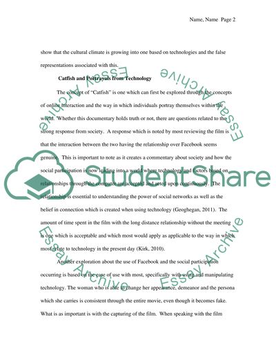 Catfish and Portrayals from Technology