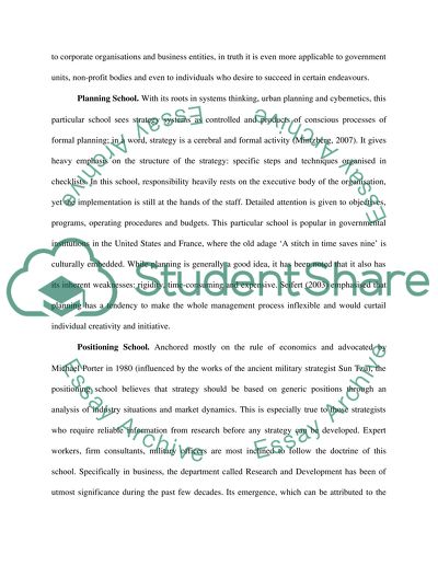 Prescriptive and Descriptive Schools of Strategy