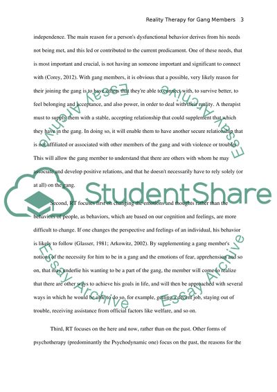 Reality Therapy for Gang Members