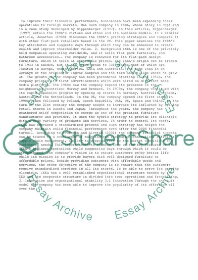 Innovation and Organizational Stability in IKEA