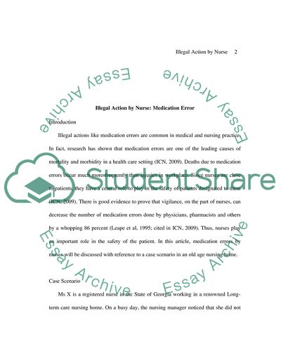 Illegal action of a nurse