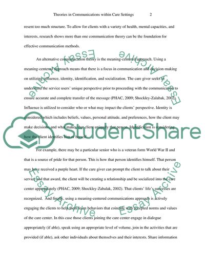 Communication in Care Settings