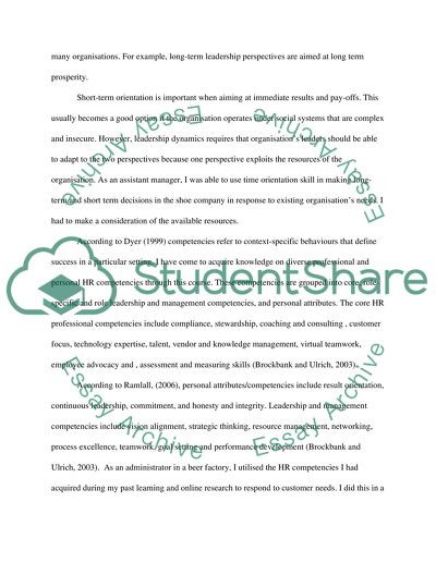 Reflection on skills