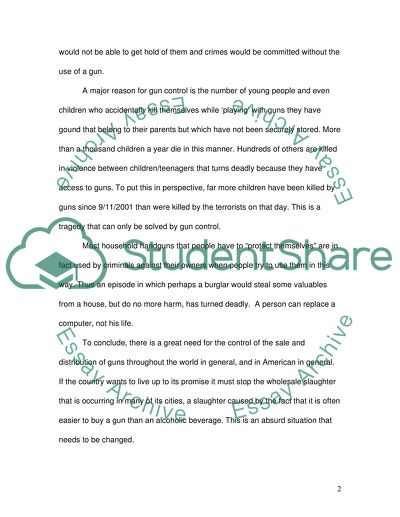 The Need for Gun Control