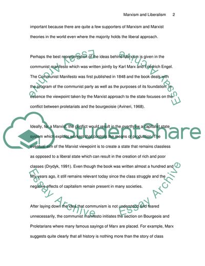Similarities and Differences in Marxism and Liberalism