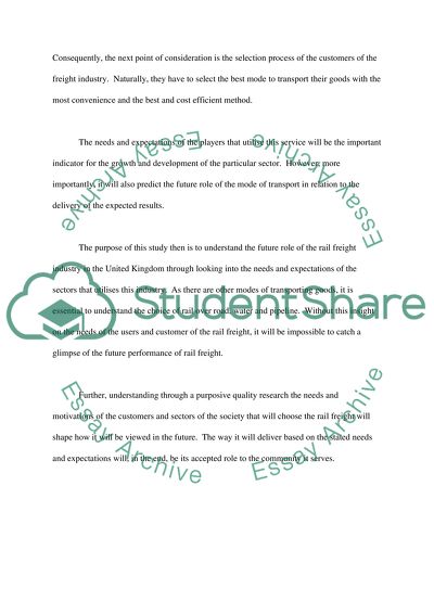 The future role for rail freight in the uk