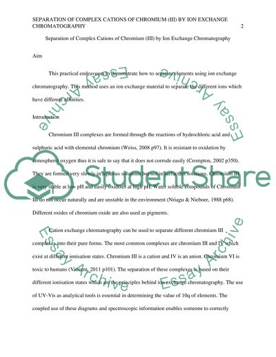 Separation of Complex Cations of Chromium(III) by Ion Exchange Chromatography
