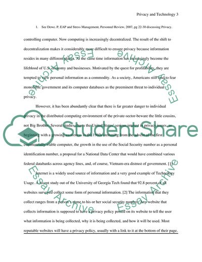 Privacy and Technology