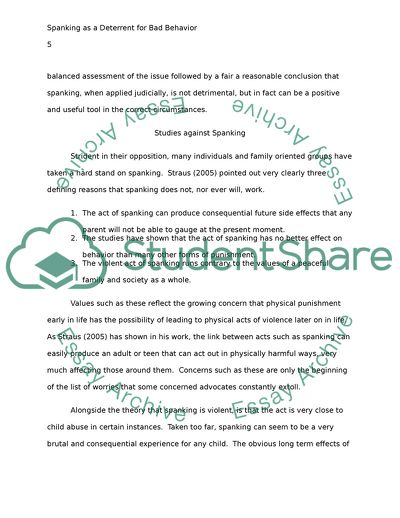 Spanking as a Deterrent for Bad Behavior