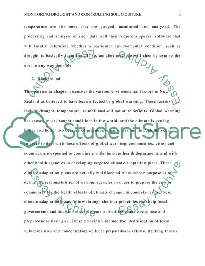 Monitoring Drought and Controlling Soil Moisture