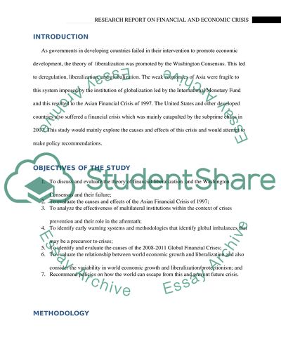 Financial And Economic Crisis