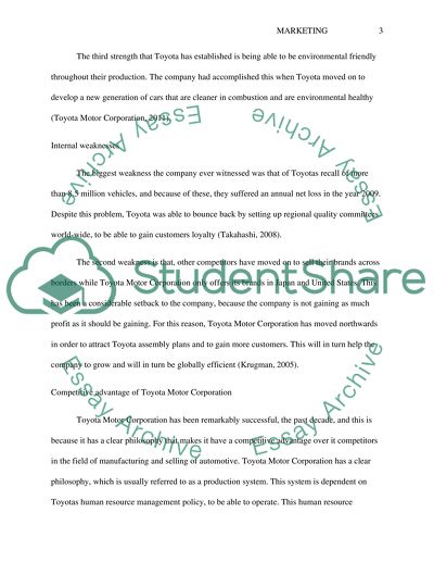 Internal Analysis and SWOT Analysis of Toyota Company