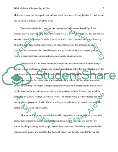 Public Opinion & Responding to Crisis