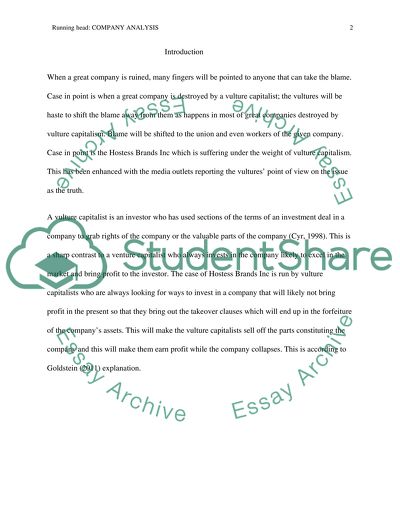Twinkie Eating Vultures Company Analysis
