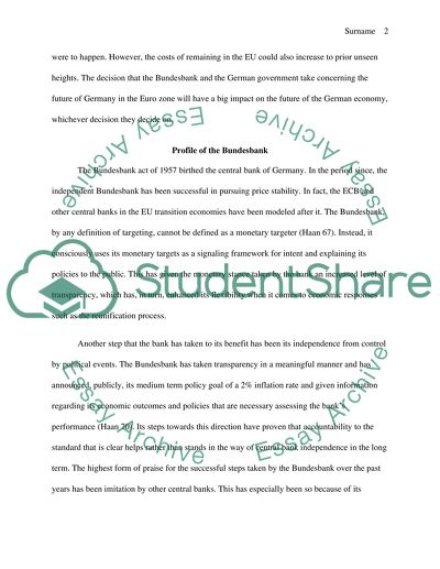 Monetary Theory of Germany