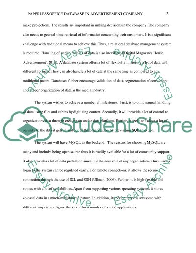 Paperless office database - Topic title