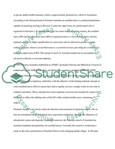 Education of Enrolled Nurses in Western Australia