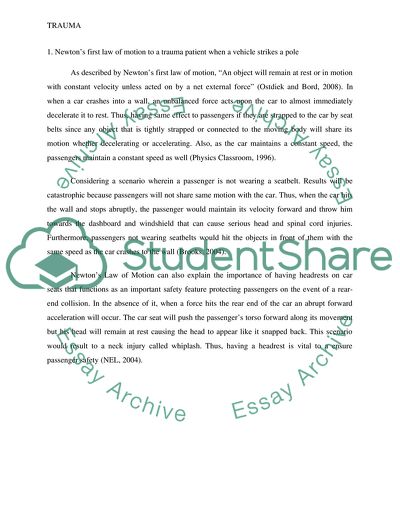 Kinematics of Trauma