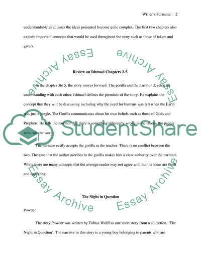 Ismael, Powder Two Boys and a Girl, Welcome to the Monkey House, and Harrison Bergerson