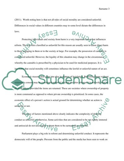 The different influences which impact on the reform of unlawful conduct