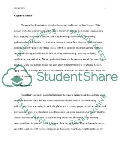 Blooms Taxonomy of education and its use in Nursing Education