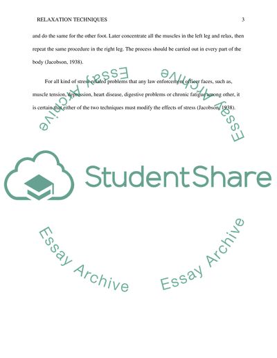 3.Explain techniques that a law enforcement officer can use to modify the effects of stress