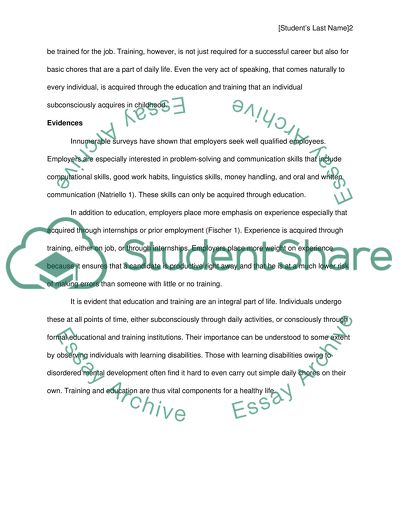 Importance of trainning and education. Is it important yes or no why