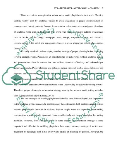 Strategies for Avoiding Plagiarism