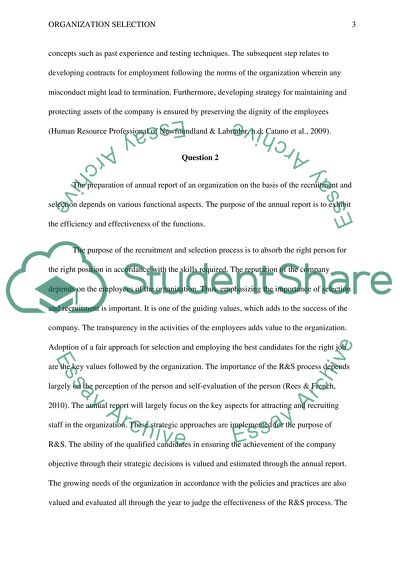 Organization Selection