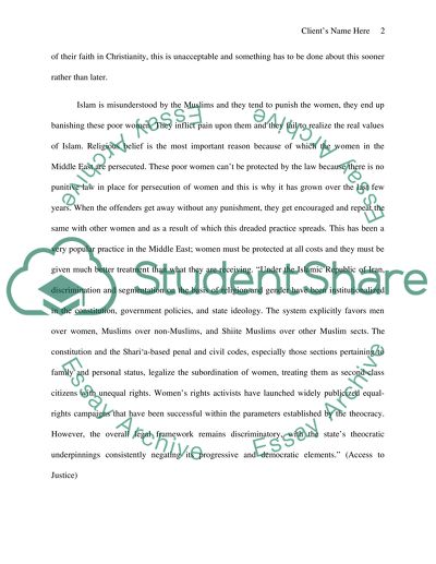 Persecution of Women in the Middle East