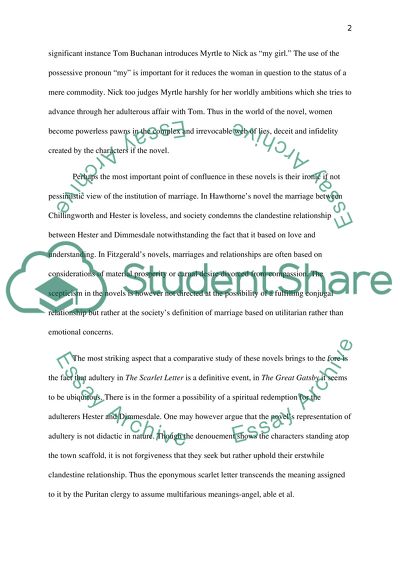 Adultery in The Great Gatsby and The Scarlet Letter